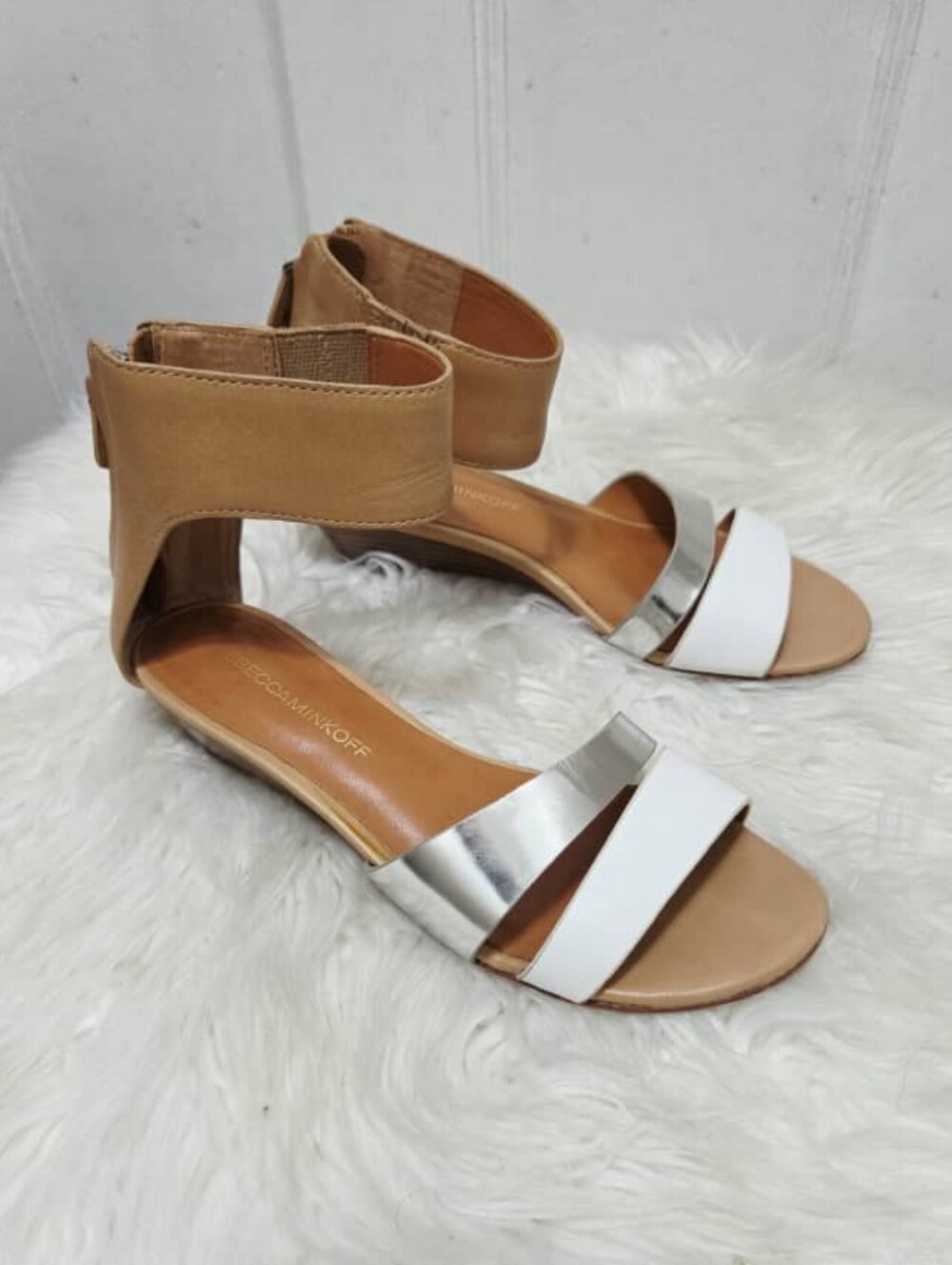 Rebecca Minkoff Serena Wedge Open Toe Flat Sandals Size 6M